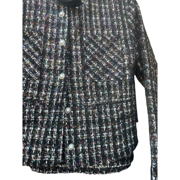 Bagatelle Bloomingdale’sTweed Cropped Jacket skirt set. long sleeve. Sz: L - Picture 5 of 8